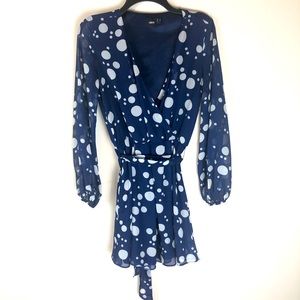 ASOS | Navy White Polka Dot Dress